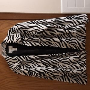 Susan Graver light weight jacket size L Animal print
